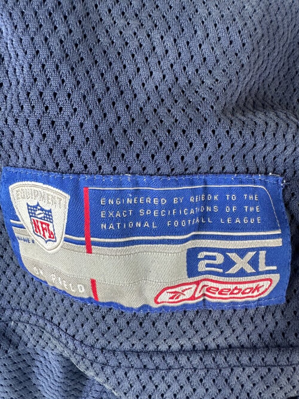 Tom Brady #12 New England Patriots Reebok Blue Jersey Size 2XL Distressed - Picture 4 of 9